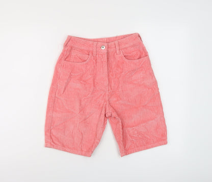 COLLUSION Womens Pink Cotton Bermuda Shorts Size 6 L9 in Regular Button