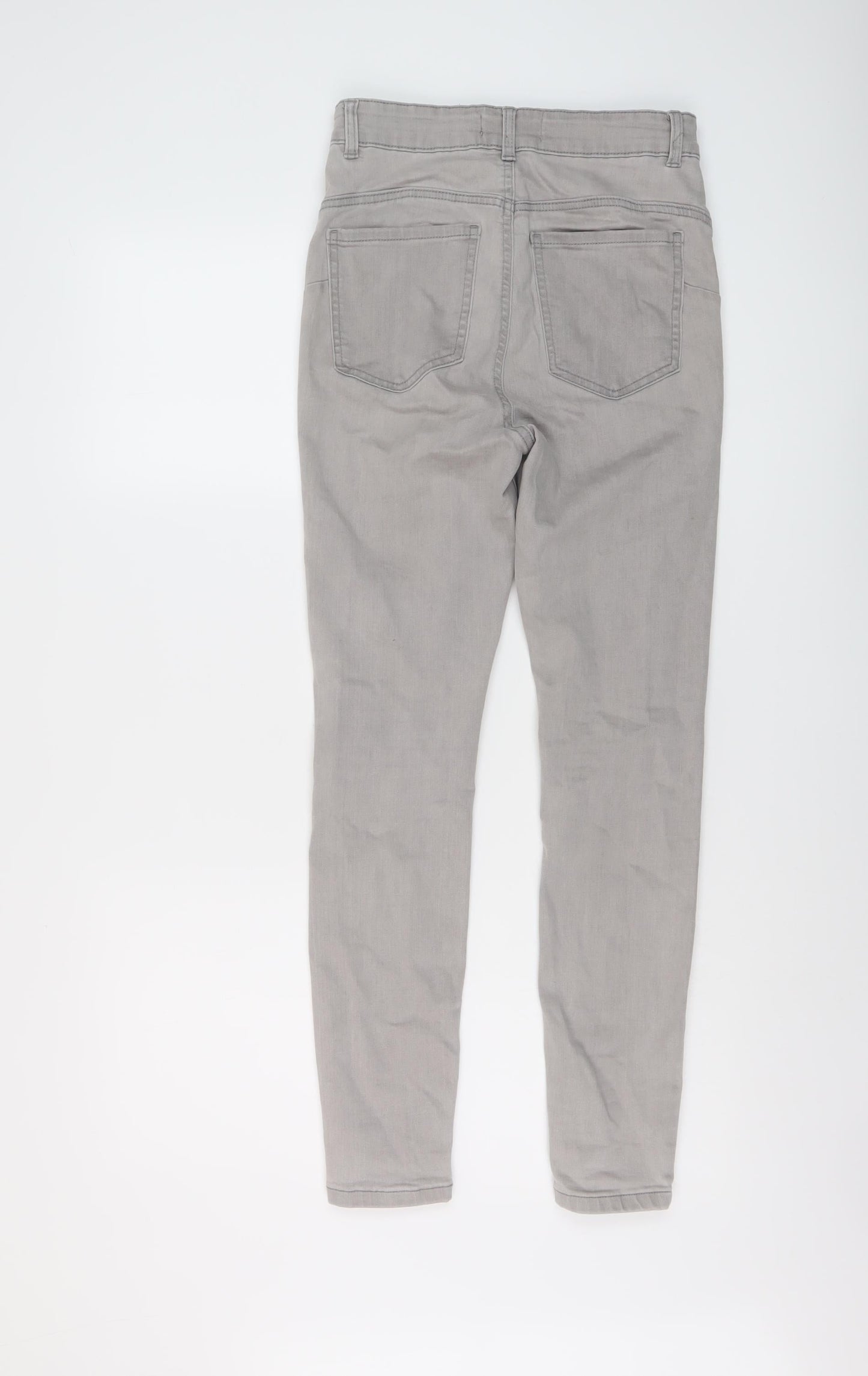 Denim & Co. Womens Grey Cotton Skinny Jeans Size 10 L27 in Regular Button