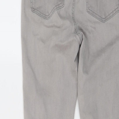 Denim & Co. Womens Grey Cotton Skinny Jeans Size 10 L27 in Regular Button