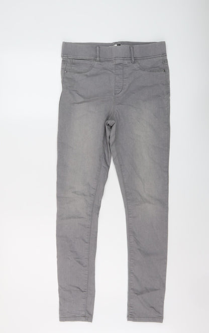 PEP&CO Womens Grey Cotton Jegging Jeans Size 8 L28 in Regular