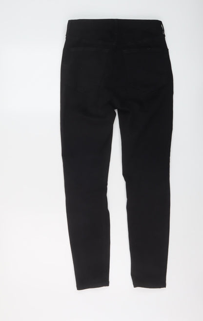 Topshop Womens Black Cotton Skinny Jeans Size 28 in L26 in Regular Button