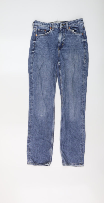 Womens UK Size 4 H&M Slim Fit Straight Blue Jeans