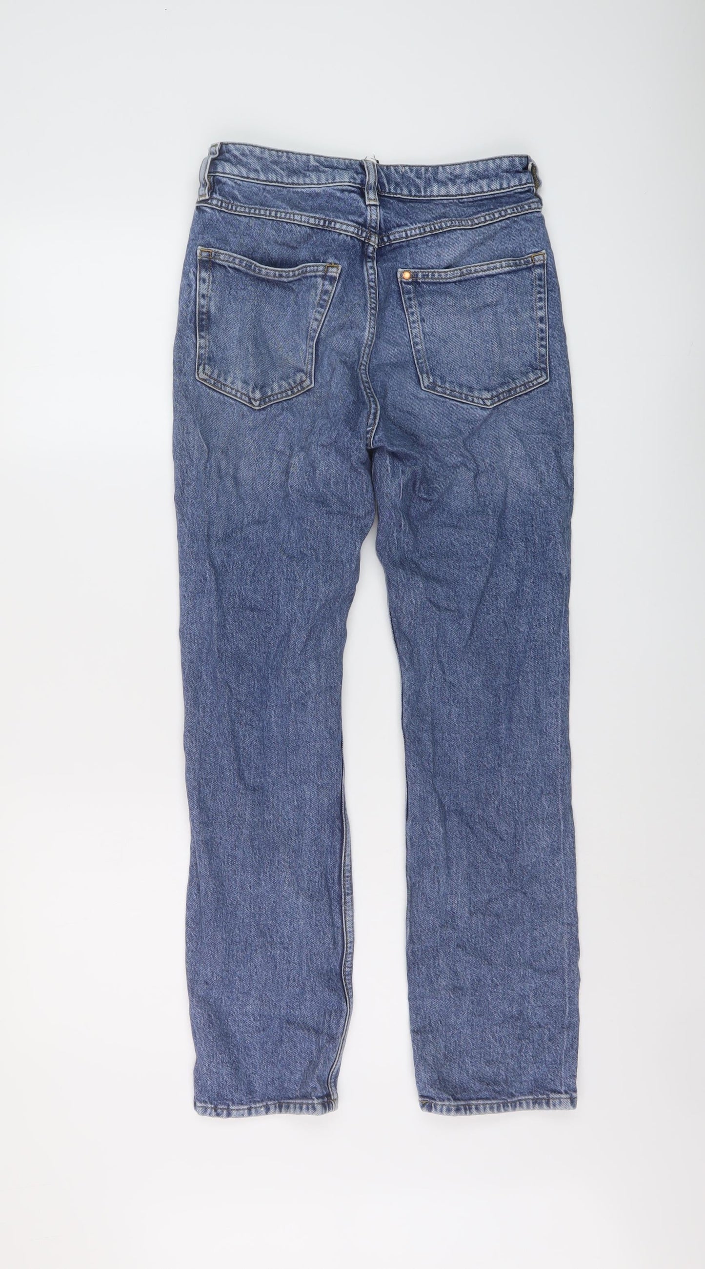 Womens UK Size 4 H&M Slim Fit Straight Blue Jeans