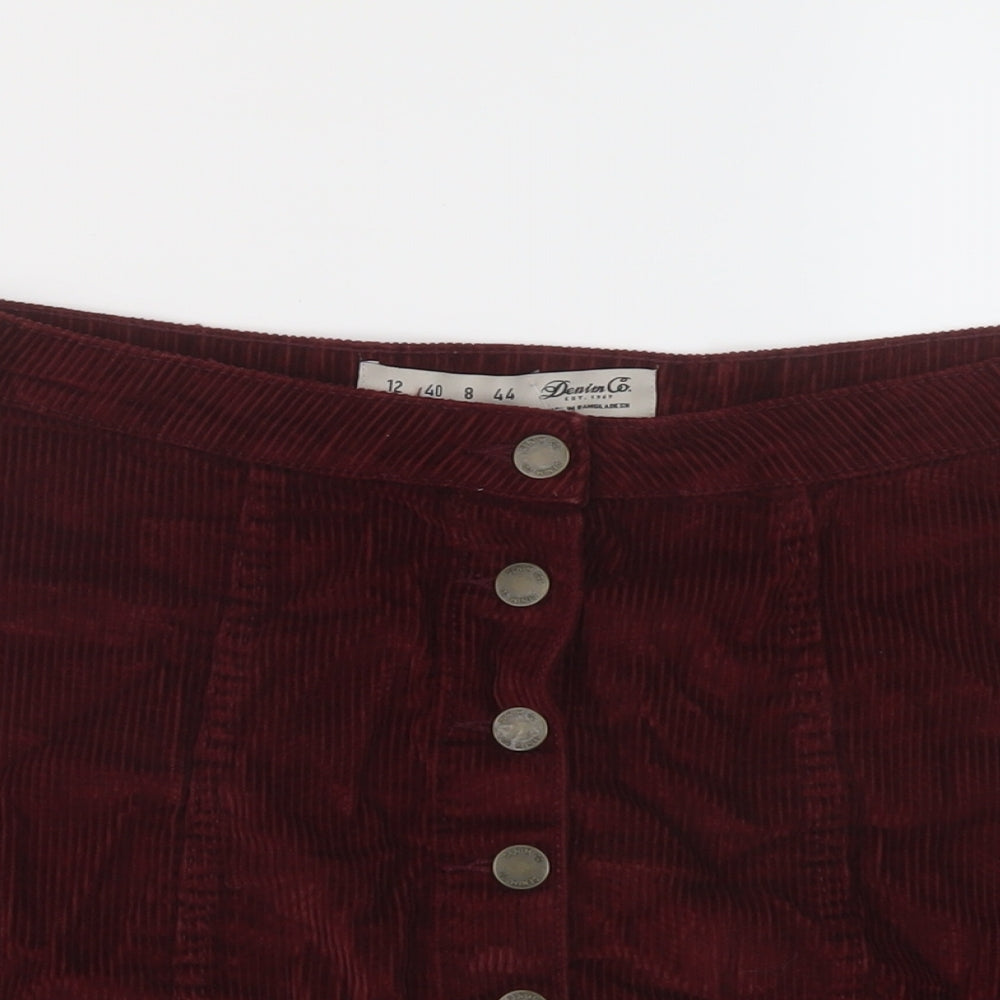 Womens UK Size 12 Denim & Co. Mini Corduroy Skirt
