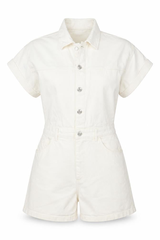 Womens UK Size S Zara One-Piece Ivory Playsuit