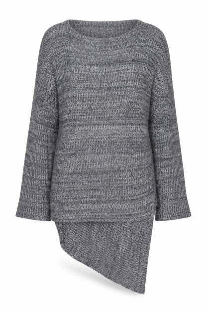 Lifestyle Womens Grey Round Neck Viscose Pullover Jumper Size 14