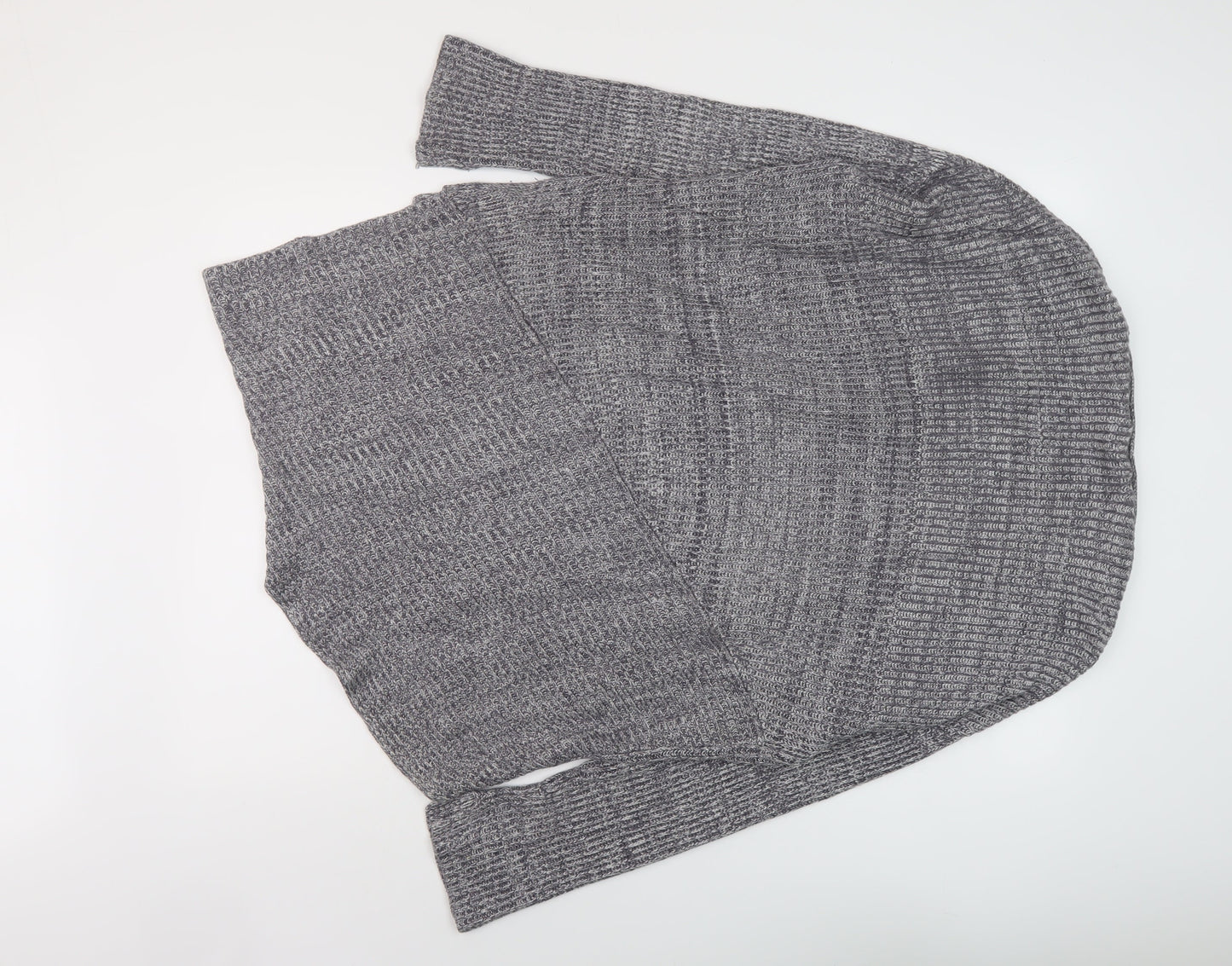Lifestyle Womens Grey Round Neck Viscose Pullover Jumper Size 14