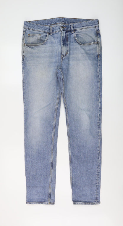 COS Mens Blue Cotton Straight Jeans Size 32 in L30 in Regular Button