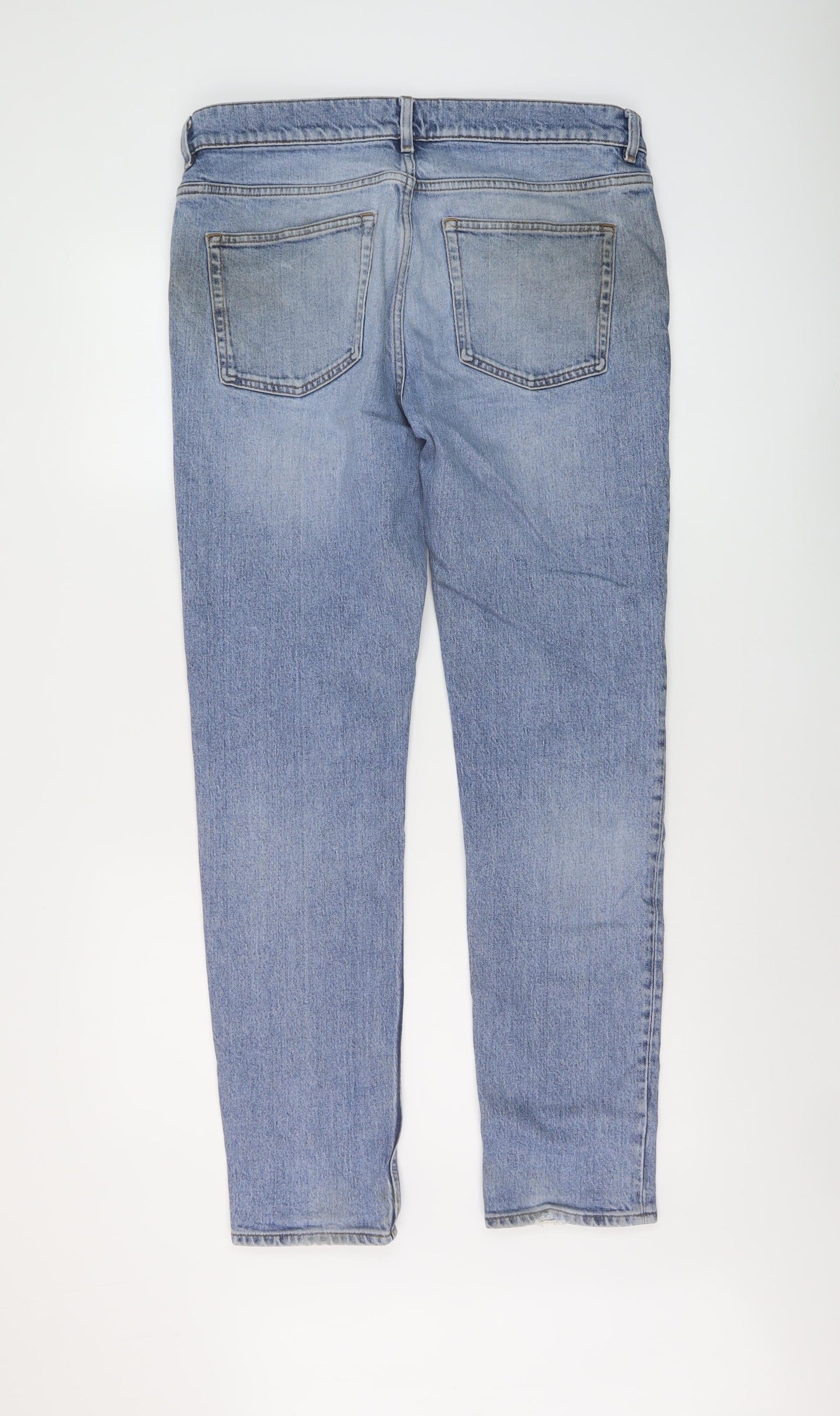 COS Mens Blue Cotton Straight Jeans Size 32 in L30 in Regular Button
