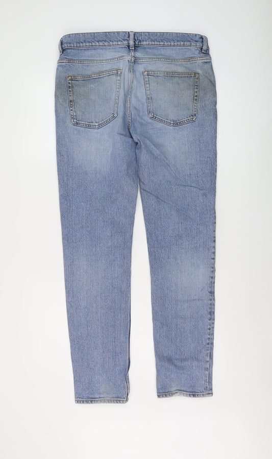 COS Mens Blue Cotton Straight Jeans Size 32 in L30 in Regular Button