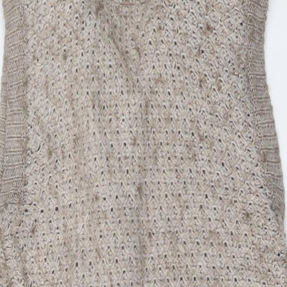 Womens UK Size 12 River Island Beige Cardigan Jumper