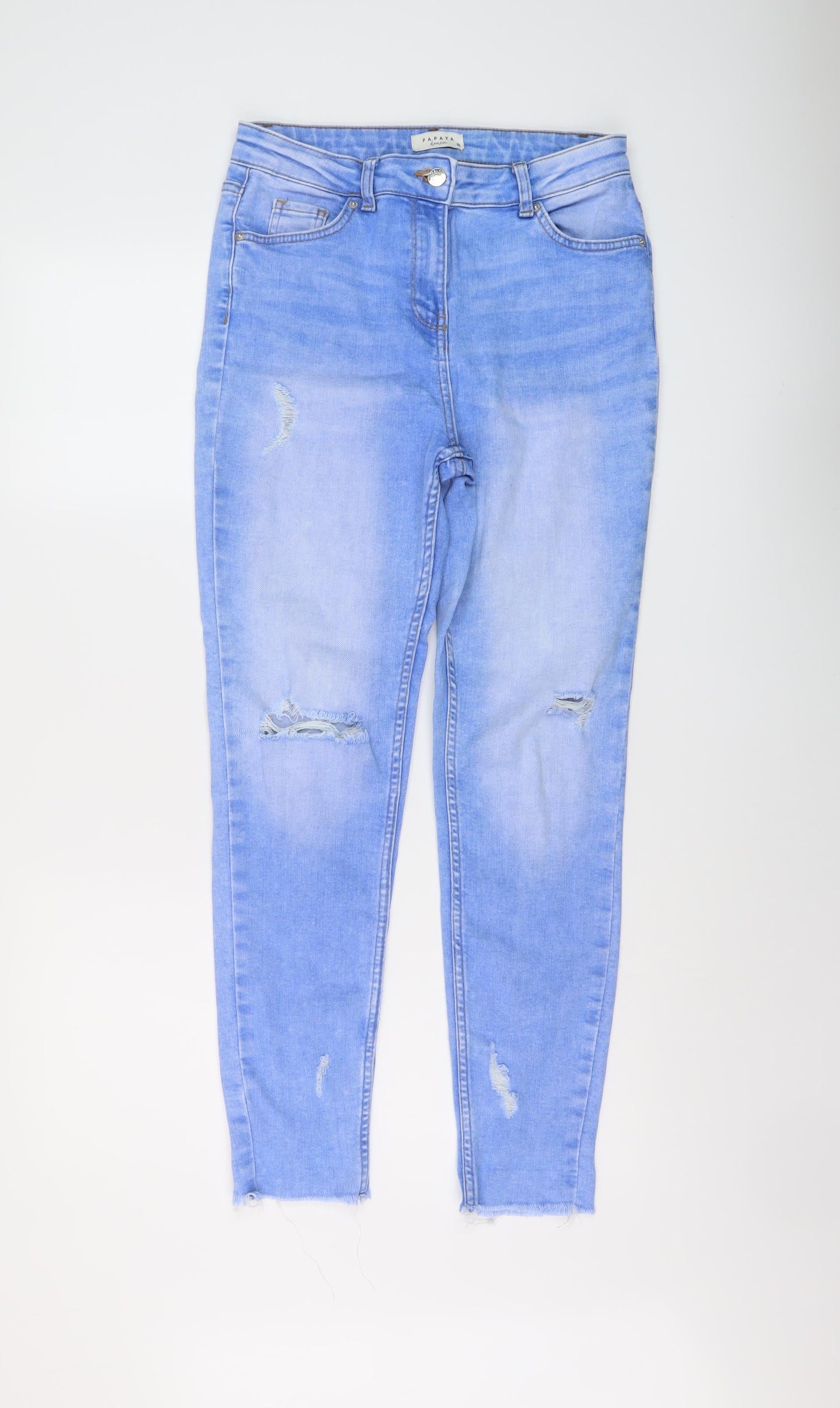 Womens UK Size 10 Papaya Regular Fit Skinny Blue Jeans
