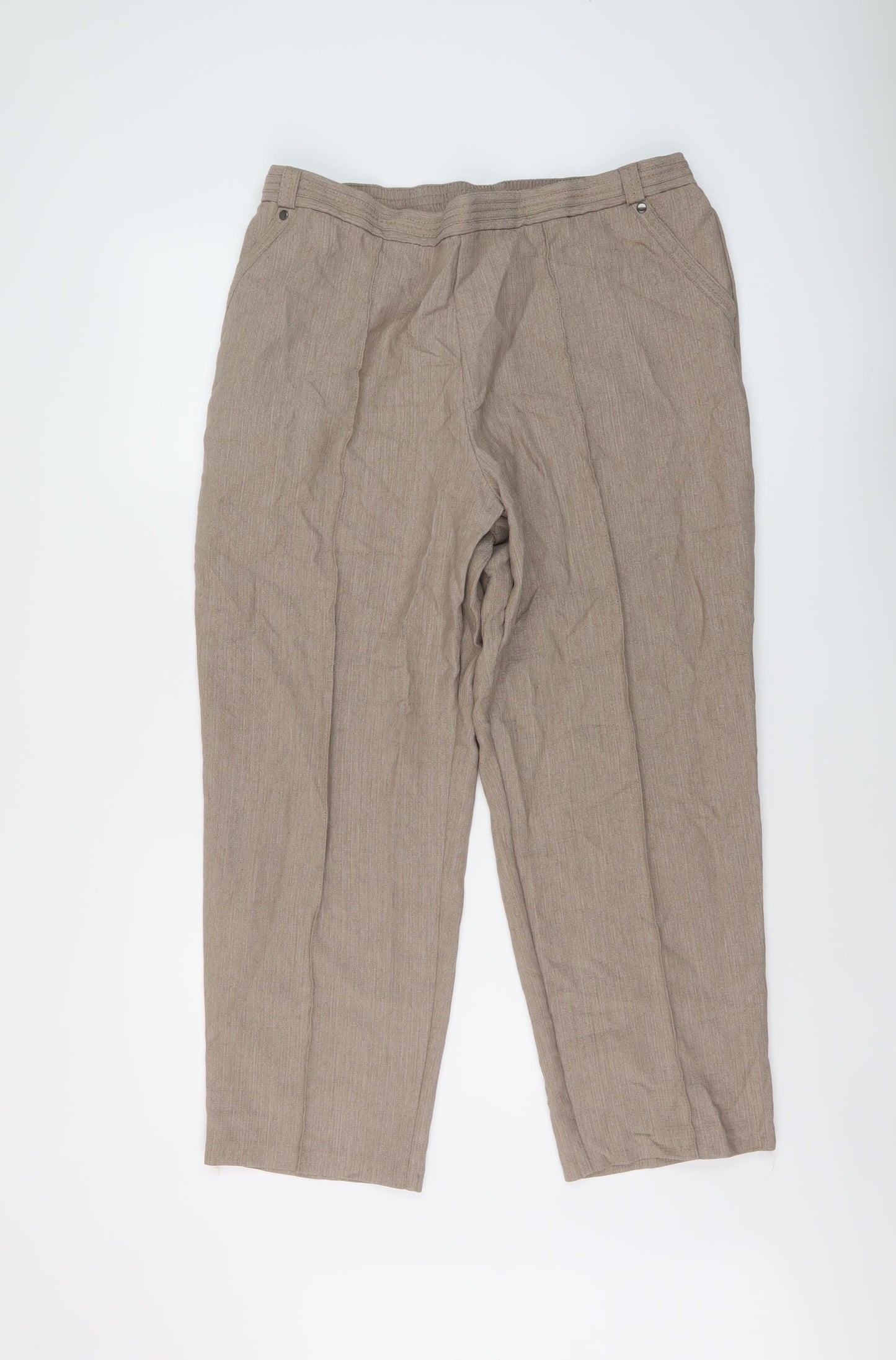 Womens UK Size 18 Marks and Spencer Regular Fit  Beige Trousers