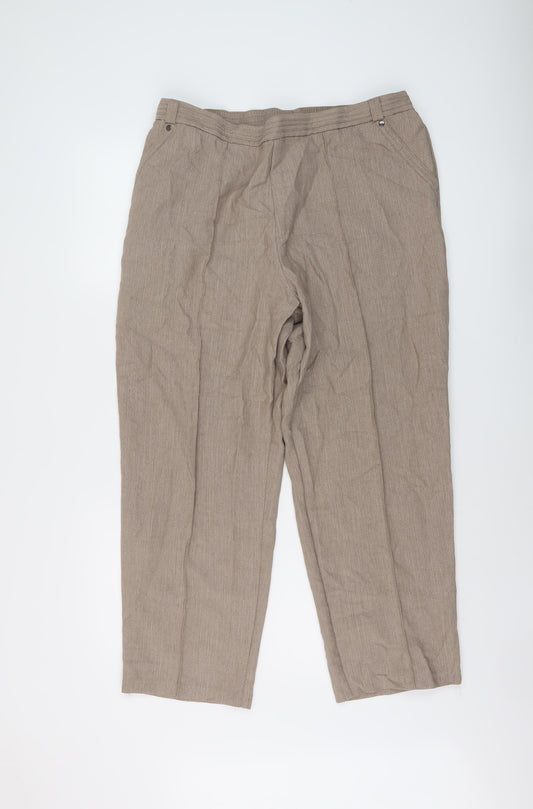Womens UK Size 18 Marks and Spencer Regular Fit  Beige Trousers