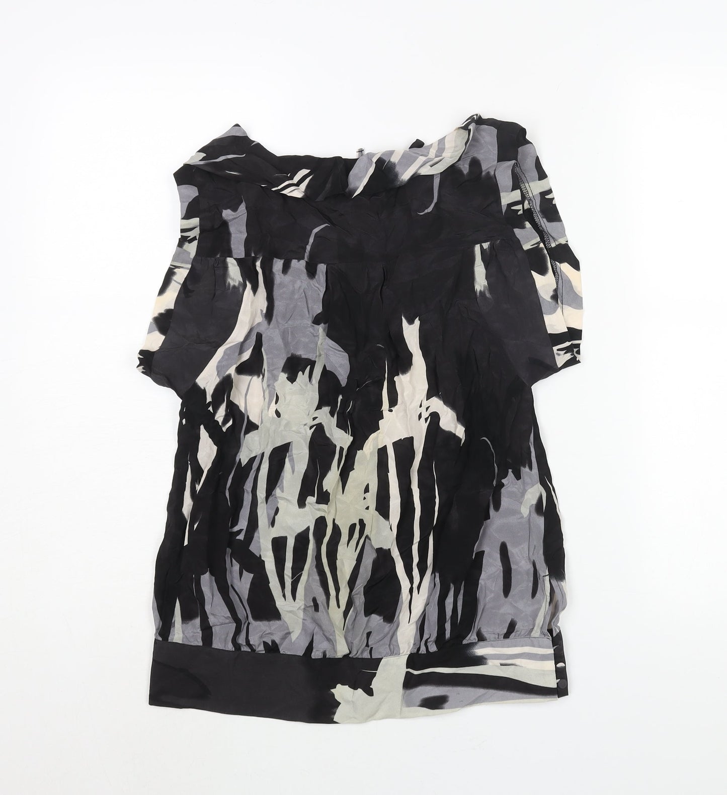 Womens UK Size 8 Warehouse Black Basic Blouse