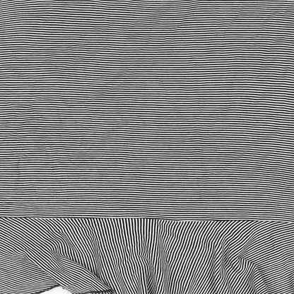 H&M Womens Black Striped Polyester A-Line Skirt Size 32 in - Wrap Style Frill