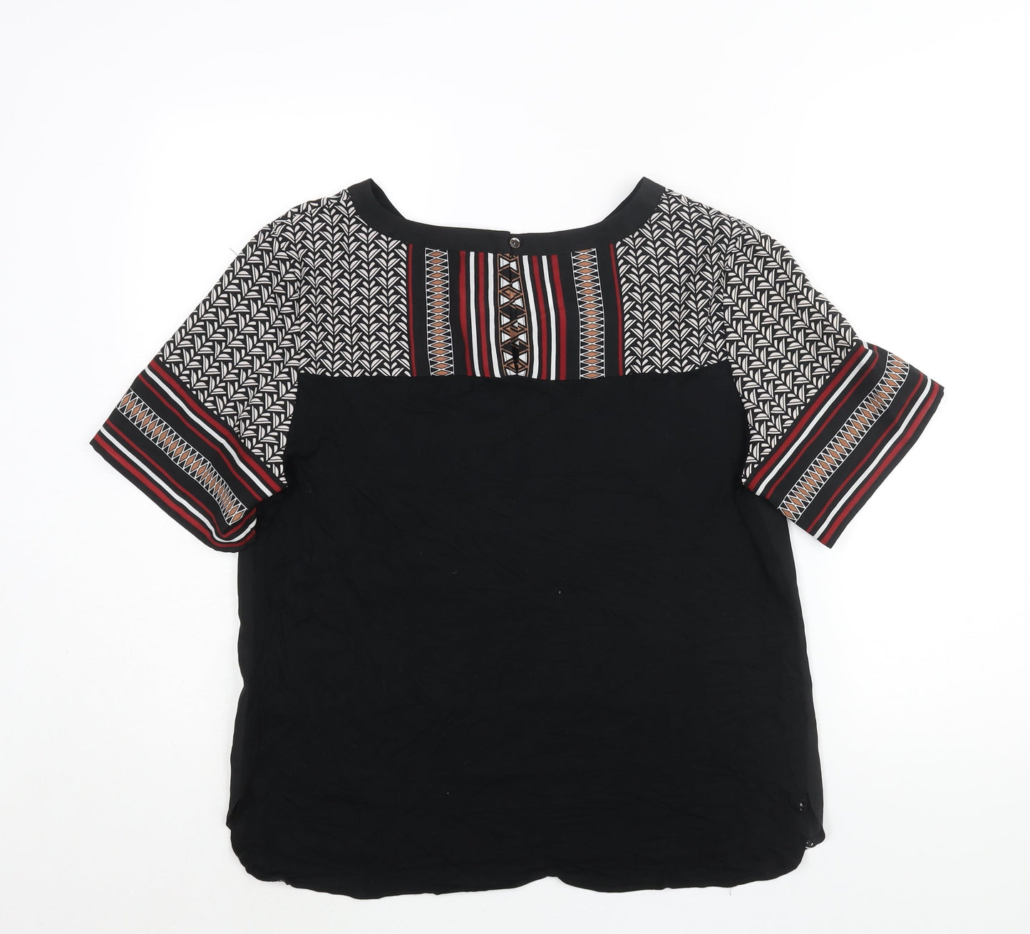 Womens UK Size L Oasis Black Basic Blouse