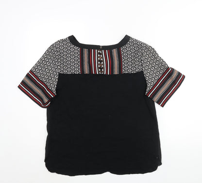 Womens UK Size L Oasis Black Basic Blouse