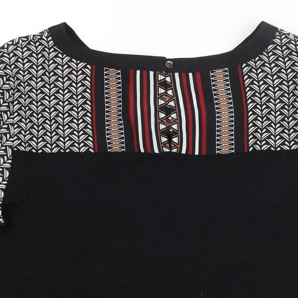 Womens UK Size L Oasis Black Basic Blouse