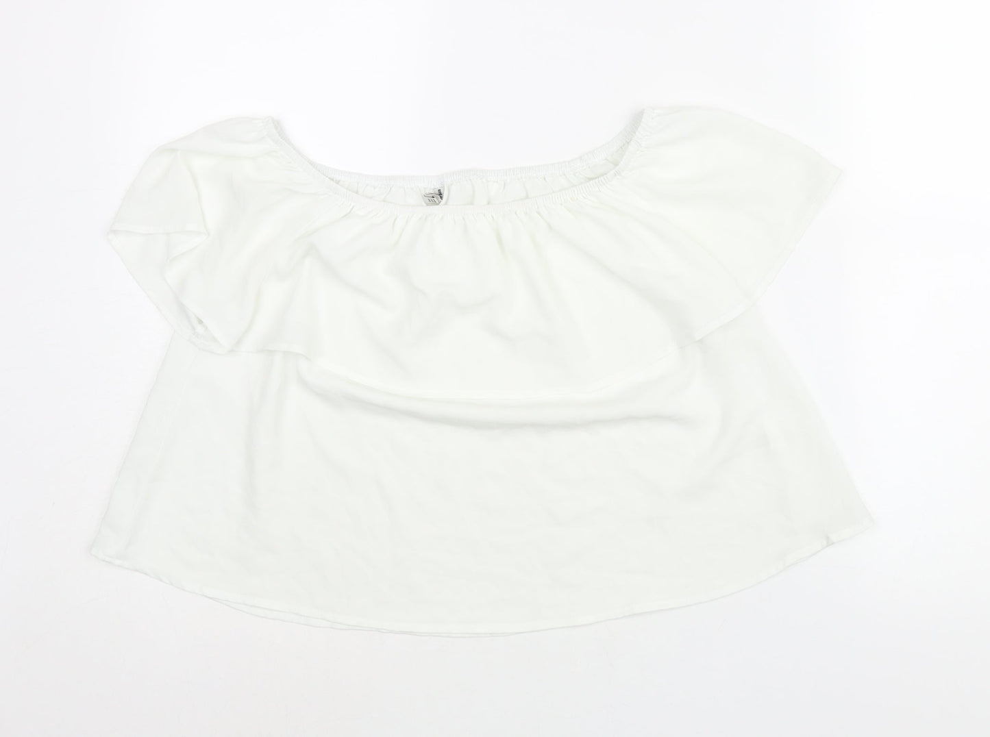 Womens UK Size S Stradivarius White Basic Blouse