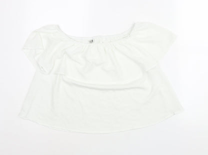 Womens UK Size S Stradivarius White Basic Blouse
