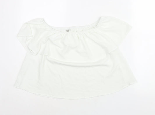 Womens UK Size S Stradivarius White Basic Blouse
