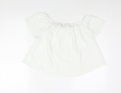 Womens UK Size S Stradivarius White Basic Blouse