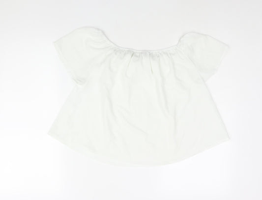 Womens UK Size S Stradivarius White Basic Blouse