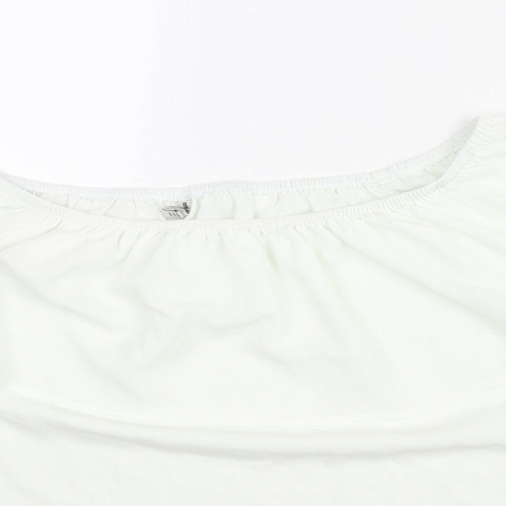 Womens UK Size S Stradivarius White Basic Blouse