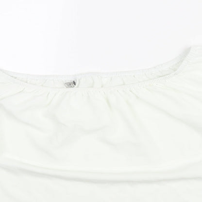 Womens UK Size S Stradivarius White Basic Blouse