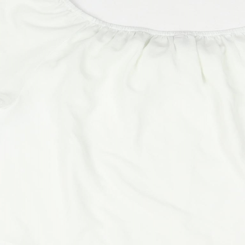 Womens UK Size S Stradivarius White Basic Blouse