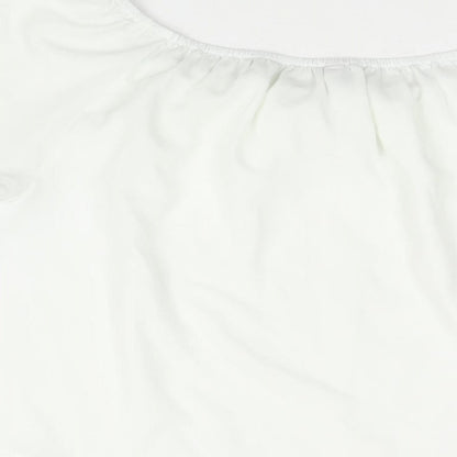 Womens UK Size S Stradivarius White Basic Blouse
