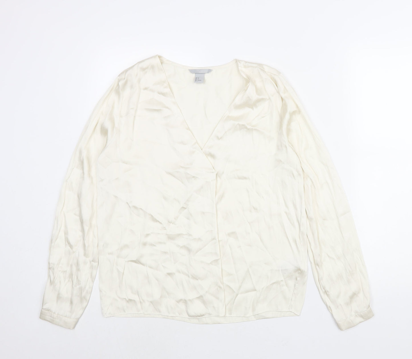Womens UK Size 8 H&M Ivory Basic Blouse