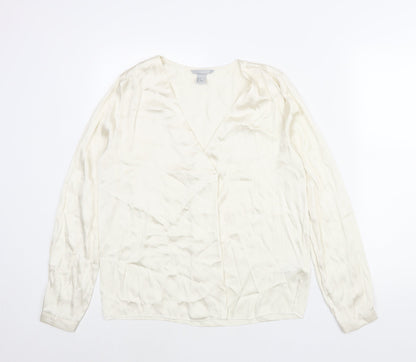 Womens UK Size 8 H&M Ivory Basic Blouse