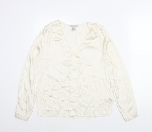Womens UK Size 8 H&M Ivory Basic Blouse