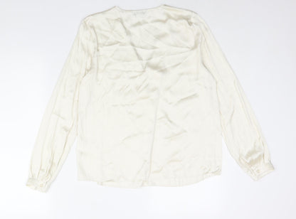 Womens UK Size 8 H&M Ivory Basic Blouse