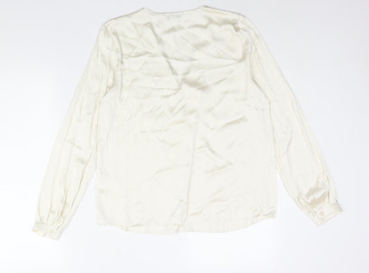 Womens UK Size 8 H&M Ivory Basic Blouse