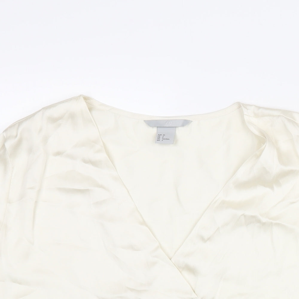 Womens UK Size 8 H&M Ivory Basic Blouse
