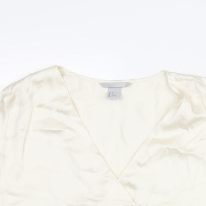 Womens UK Size 8 H&M Ivory Basic Blouse
