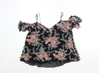 Womens UK Size 10 Forever New Black Basic Blouse