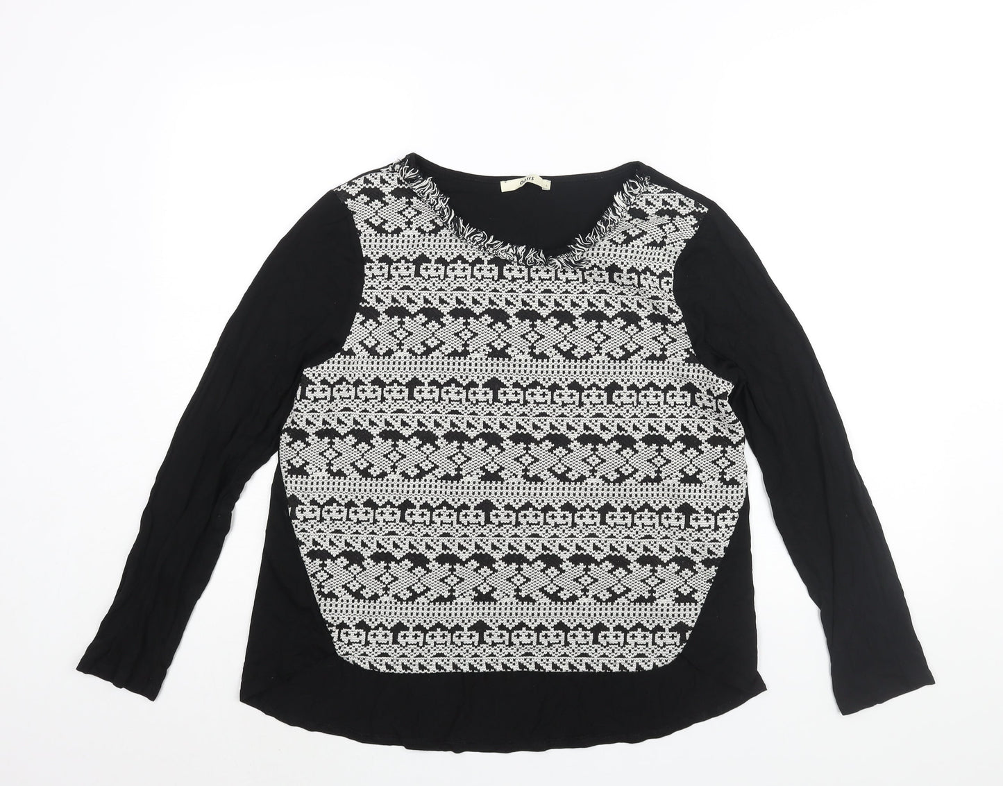 Womens UK Size L Oasis Black Basic Blouse