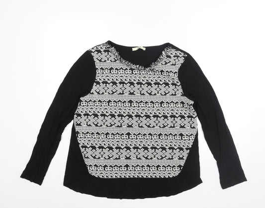 Womens UK Size L Oasis Black Basic Blouse