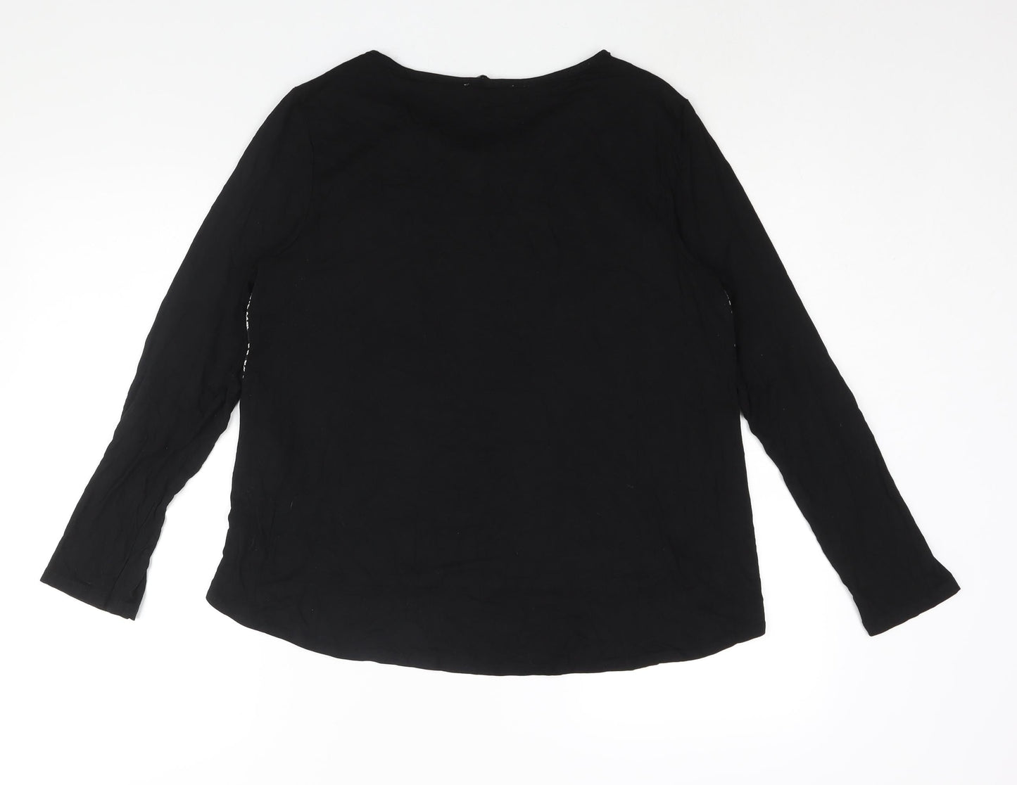 Womens UK Size L Oasis Black Basic Blouse