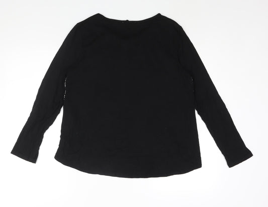 Womens UK Size L Oasis Black Basic Blouse