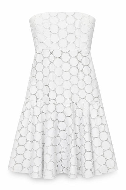 Keepsake Womens Grey Polyester Fit & Flare Size S Square Neck Zip - Spotted