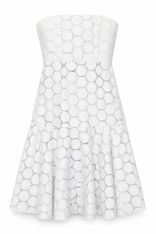 Keepsake Womens Grey Polyester Fit & Flare Size S Square Neck Zip - Spotted