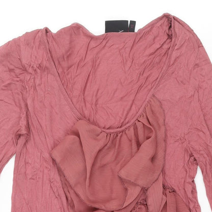 Womens UK Size 12 NEXT Pink Tunic Blouse