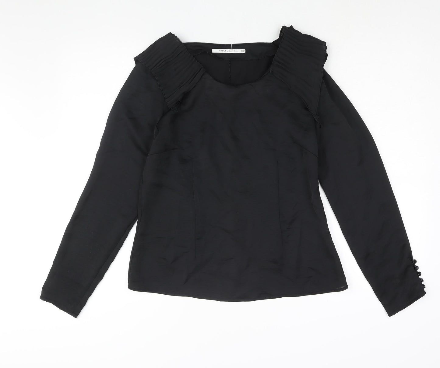 Womens UK Size 12 Part Two Black Basic Blouse