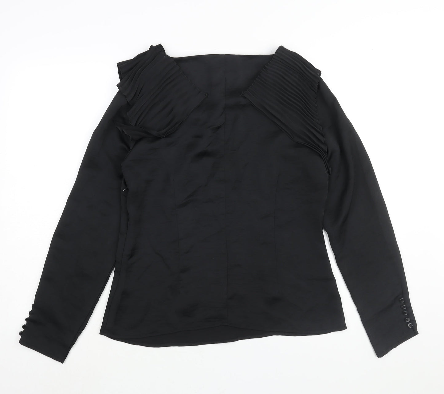 Womens UK Size 12 Part Two Black Basic Blouse