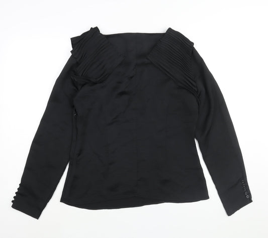 Womens UK Size 12 Part Two Black Basic Blouse